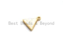 Load image into Gallery viewer, 100% Natural White Color Shell Triangle Charm in Gold/Silver, White Shell Pearl Charm/Pendant, Shell Beads, 11x12mm,SKU#Z307