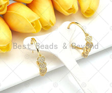 Load image into Gallery viewer, CZ Heart Hoop Earrings, Sku#LD83