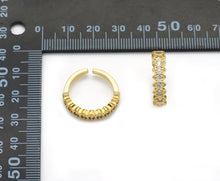 Load image into Gallery viewer, Gold Evil Eye Marquise Shape CZ Adjustable Ring, Sku#X370