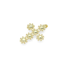 Load image into Gallery viewer, Gold White Pearl Flower Cross Charm Pendant, Sku#LX696