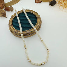 Load image into Gallery viewer, Natural Mother of Pearl Heishi Beads with Gold spacer neckla