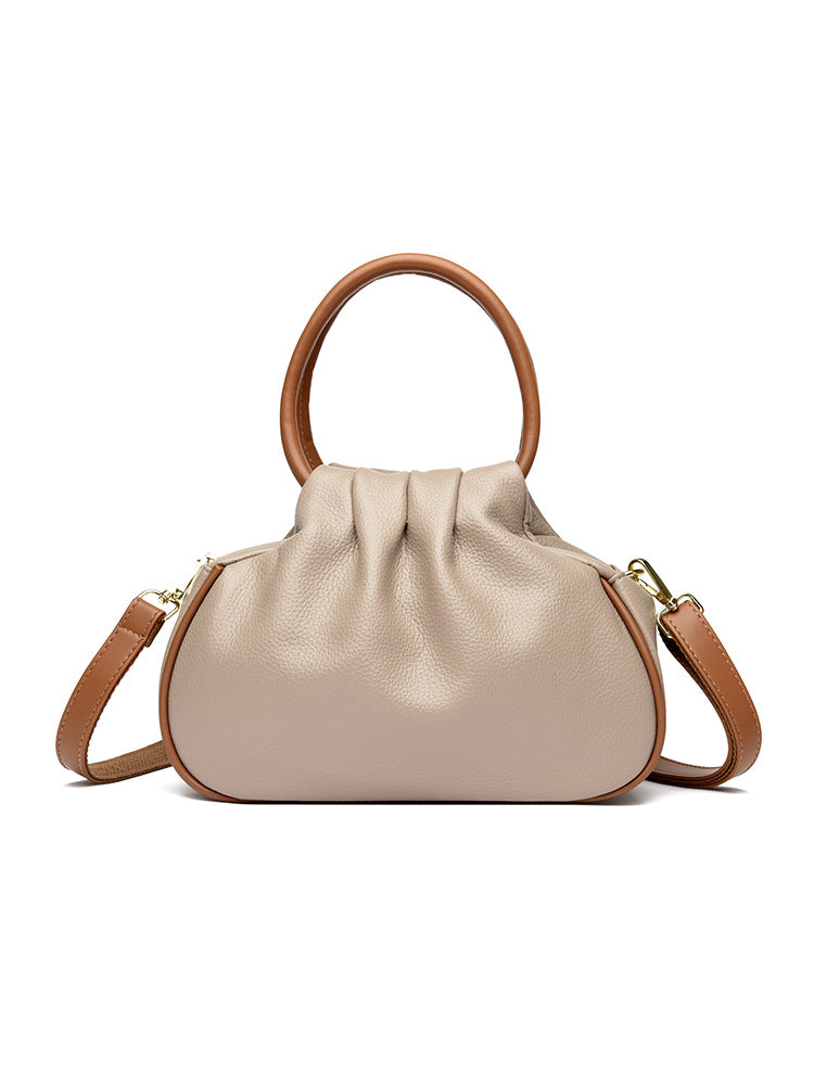 Premium Pleated Leather Crossbody Shoulder Bag for Women - Multi-Compartment Organizer
