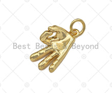 Load image into Gallery viewer, High Polished OK Hand Gesture Shape Pendant/Charm,Cubic Zirconia Charm, Necklace Bracelet Charm Pendant,10x16mm, Sku#L418