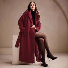 Load image into Gallery viewer, Women's Double-breasted Long Wool Coat With Suit Collar