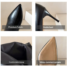 Load image into Gallery viewer, Women's Pointed-Toe Stiletto Ankle Booties - Chunky Heel Side Zipper Boots