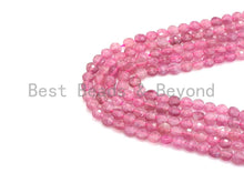 Load image into Gallery viewer, High Quality Natural Pink Tourmaline Checkerboard Cut Beads, 4mm Turtle Shell cut Tiny Tourmaline Beads, 16 Full strand, sku# U793