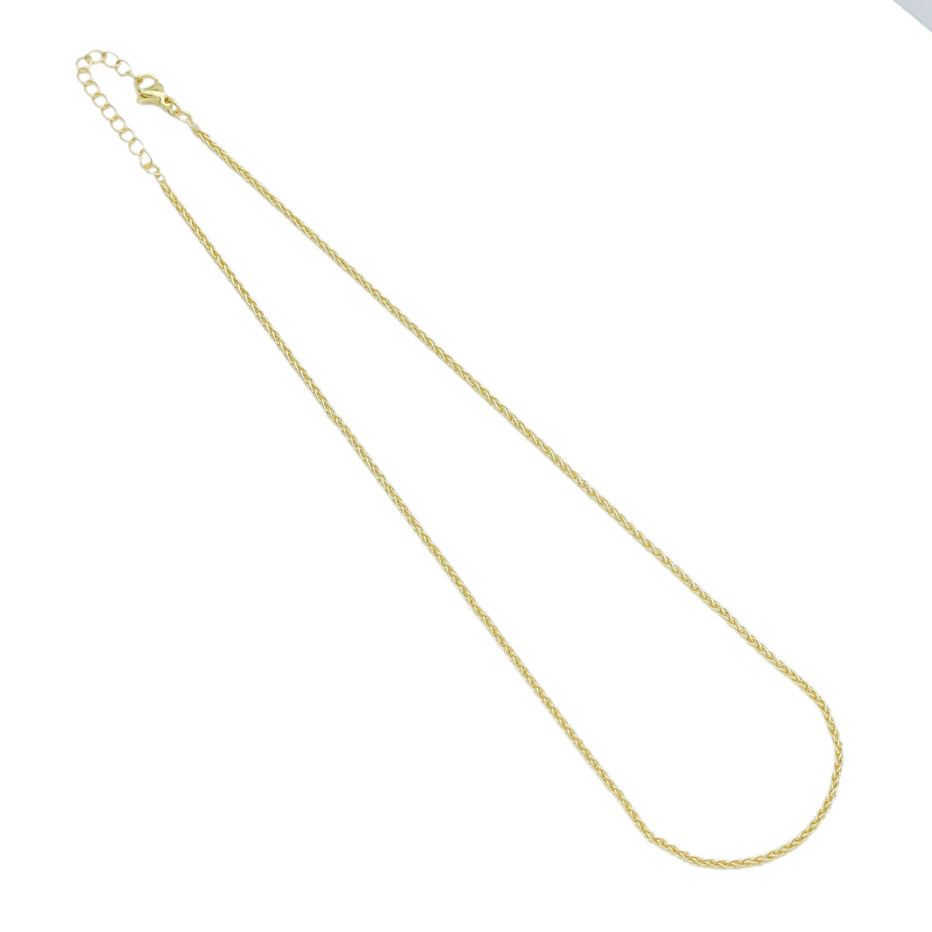 Gold link Chain Adjustable Necklace, Sku#LD586