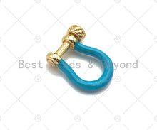 Load image into Gallery viewer, Enamel U Shape clasp, Enamel Buckle Clasp, White/Black/Royal Blue/Red/Pink Screw Clasp, Buckle Clasp, 14x18mm, Sku#K176