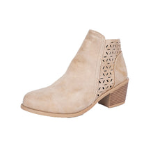 Load image into Gallery viewer, Women's Chunky Heel Pointed Toe Cutout Ankle Boots | British Style Side Zipper Booties | Sarah Express