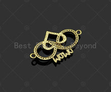 Load image into Gallery viewer, Gold Filled CZ Micro Pave Mom On Infinity Heart Shape Pendant,18K Gold Filled Mom Charm, Mother's Day Gift,17x29mm,Sku#LD110
