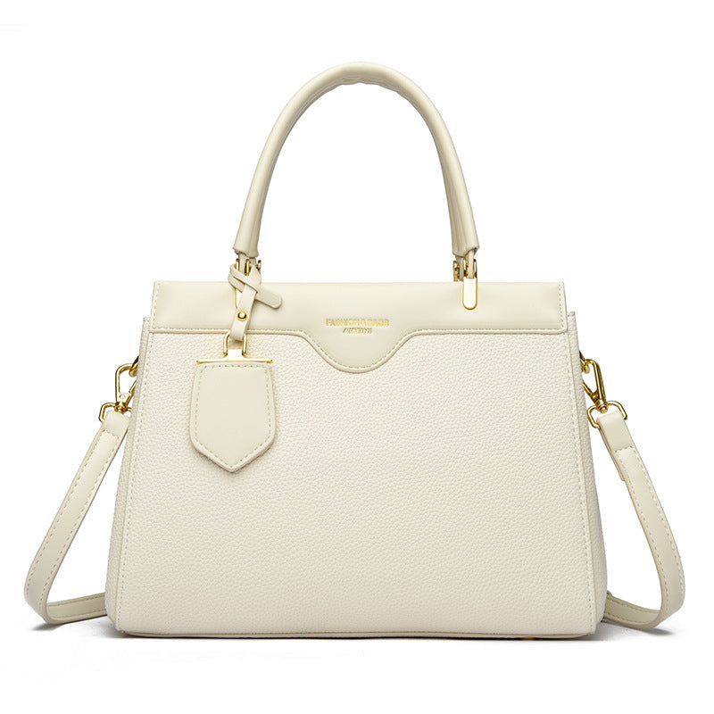 Elegant Patchwork PU Leather Shoulder Tote Bag - Large Capacity Women's Handbag with Phone Pocket