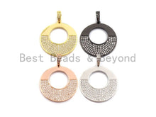 Load image into Gallery viewer, Clear CZ Micro Pave Round Hollow out Pendant, CZ Pave pendant, Frame Shape Pendant, Focal Penant, 30x40mm, sku#X100