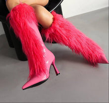 Load image into Gallery viewer, Women's Tassel Stiletto Boots – Suede High Heel Side Zipper Long Boots