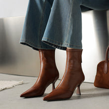 Load image into Gallery viewer, Cowhide Stiletto Ankle Boots