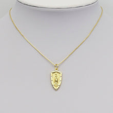 Load image into Gallery viewer, Clear CZ Gold Virgin Mary On Shield Charm, Sku#LX367
