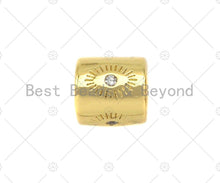Load image into Gallery viewer, CZ Micro Pave Evil Eye On Large Hole Tube spacer Beads,Sku#C121
