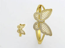 Load image into Gallery viewer, CZ Butterfly Adjustable Bracelet and Rings, Sku#X322