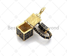 Load image into Gallery viewer, Colorful Enamel Pave Oval With Square Box Shape Clasp, Gold Carabiner Clasp, Screw Clasp, Chain Connector Clasp, 16x46mm, sku#K121