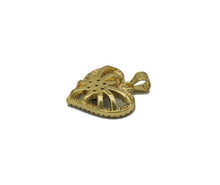 Load image into Gallery viewer, Gold Colorful CZ Flower On Heart Charm, Sku#LD313