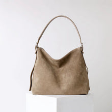 Load image into Gallery viewer, Women's Genuine Leather Bucket Crossbody Shoulder Bag – Retro Suede Soft Structured Handbag
