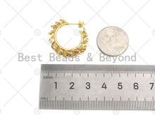 Load image into Gallery viewer, Gold Swirl Spike Hoop Earrings, Sku#J315