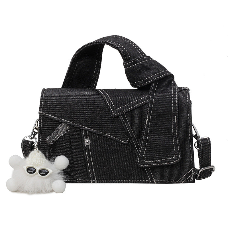 Denim Fabric Crossbody Bag