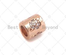 Load image into Gallery viewer, CZ Pave planet on Large hole tube spacer beads, sku#C120