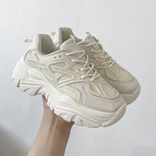 Load image into Gallery viewer, Women's Thick-Soled Breathable Platform Dad Sneakers | Chunky Heel Lace-Up Casual Shoes