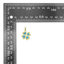 Load image into Gallery viewer, White Pearl Turquoise Stone Gold Clover Charm Pendant, Sku#LX761