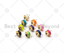Load image into Gallery viewer, Gold Filled Colorful Enamel Drum Spacer Enamel Bead, Enamel Spacer Tube, Colorful Spacer Beads, 7x7x3mm,sku#G428