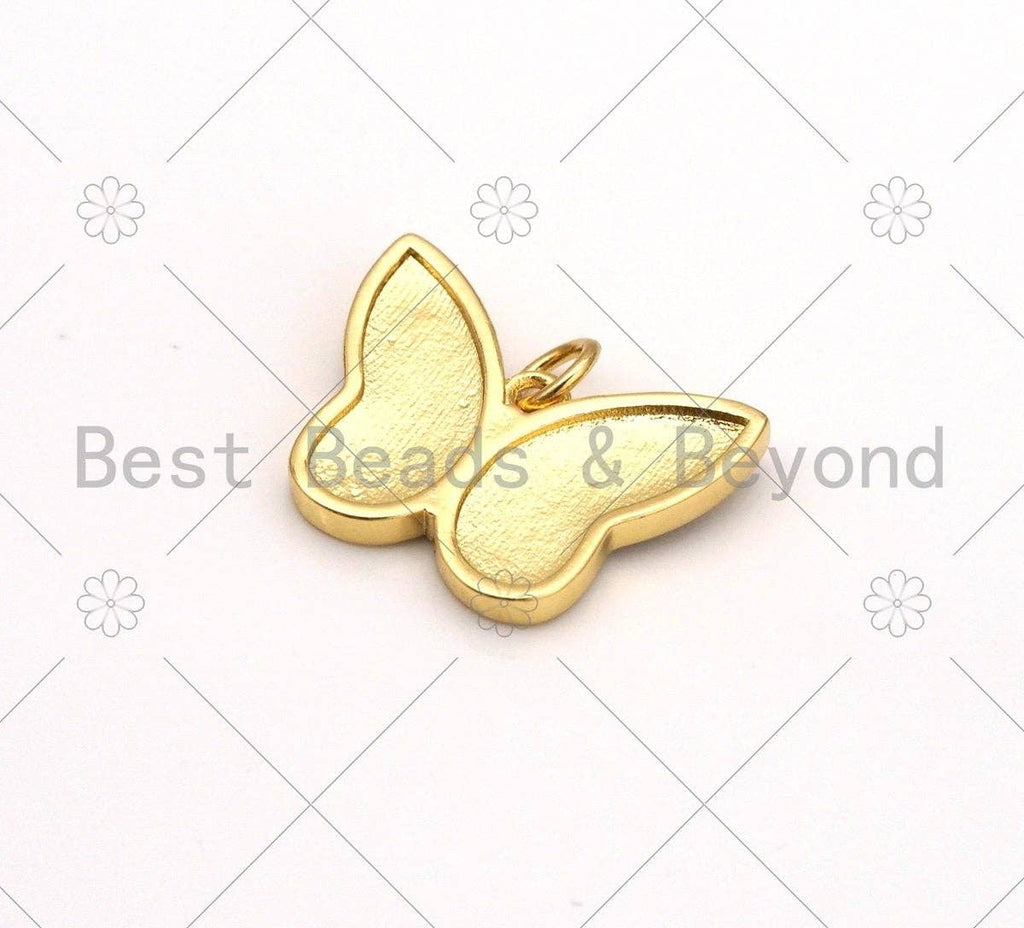 Colorful Enamel Butterfly Shape Pendant, 18K Gold Filled Butterfly Charm,Necklace Bracelet Charm Pendant,19x15mm,Sku#F1431