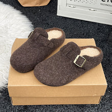 Load image into Gallery viewer, Women's Faux Fur Plush Slippers – Cozy French-Style Indoor House Shoes | Gray &amp; Coffee