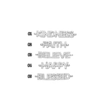 Load image into Gallery viewer, CZ Silver Kindness Believe Blessed Faith Happy Connector Charm Beads, Sku#LX711