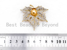 Load image into Gallery viewer, Vintage CZ Micro Pave Maple Leaf Brooch Pin, Sku#P35