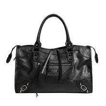 Load image into Gallery viewer, Women's French-Style Studded Biker Crossbody Bag - Premium PU Leather Shoulder Bag