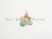 Load image into Gallery viewer, CZ Multi-colors Micro Pave Flower Pendant,Cubic Zirconia Rai