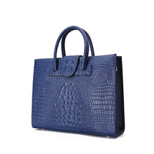 Load image into Gallery viewer, Women's Large Capacity Genuine Leather Tote Bag – Crocodile Pattern Business Shoulder Bag