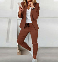 Load image into Gallery viewer, Lapel Blazer &amp; Drawstring Trousers OL Suit – 12 Colors XS–3XL