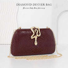 Load image into Gallery viewer, Snake-Print Evening Tote Bag - Elegant Chain Shoulder Handbag for Women
