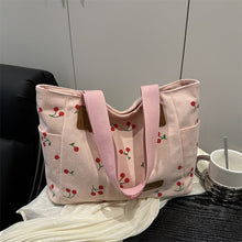 Load image into Gallery viewer, Women's Minimalist Canvas Tote Shoulder Bag – Black, White &amp; Pink | Sarah Express