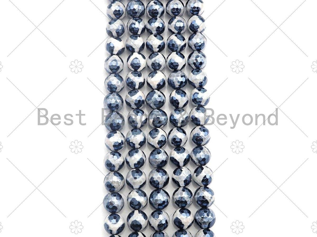 Esty Exclusive Mystic Black and White Tibetan Agate Beads, 8mm/10mm/12mm, Black White DZI Agate, 15.5 Full Strand, sku# UA95