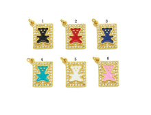 Load image into Gallery viewer, CZ Enamel Teddy Bear Charm, Sku#JL83