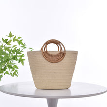 Load image into Gallery viewer, Straw Weave Round Handle Tote Bag - Large Capacity Women's Summer Beach Bag