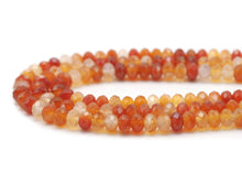 Load image into Gallery viewer, High Quality Red Orange Banded Agate Faceted Rondelle Beads, 4x6mm/5x8mm, Sku#UA243