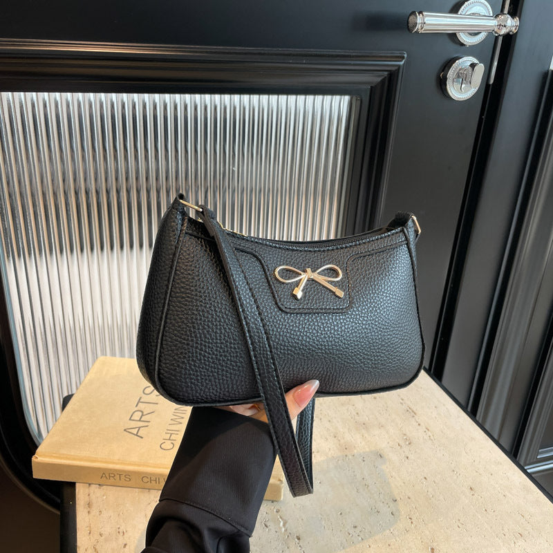 Women's Bow-Tie Western Underarm Bag - PU Leather Shoulder Bag