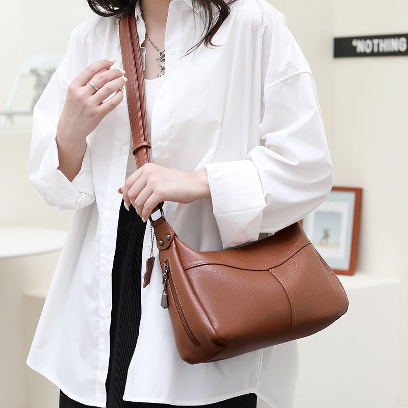 Women's Casual Soft Crossbody Bag - Large Capacity PU Leather Shoulder Bag