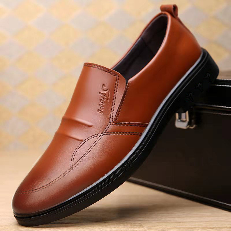 Men's Breathable Slip-On Business Casual Leather Shoes