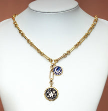 Load image into Gallery viewer, Custom Mixed paperclip Coin Drop Necklace, sku#CL14-3