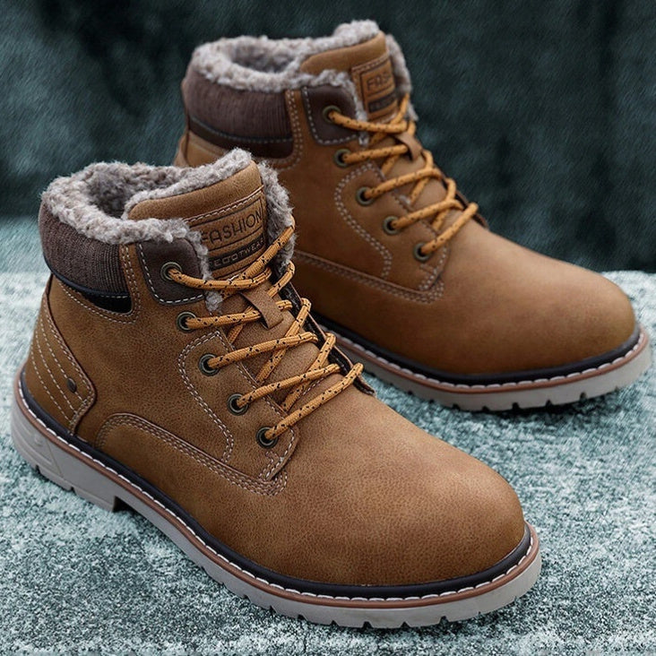 Men's Outdoor Martin Boots – Lace-Up Ankle Boots in Yellow, Black & Brown | Sizes 38–48