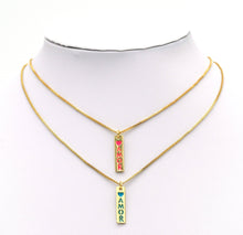 Load image into Gallery viewer, Enamel AMOR Word On Long Bar Pendant, Sku#L650